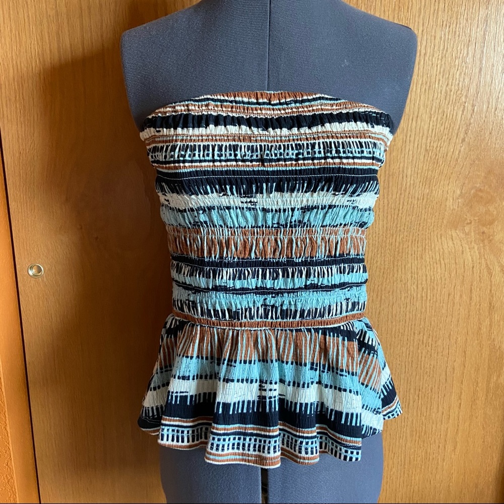 NWT Anthropologie Porridge Smocked Peplum Tube Top - Picture 2 of 10